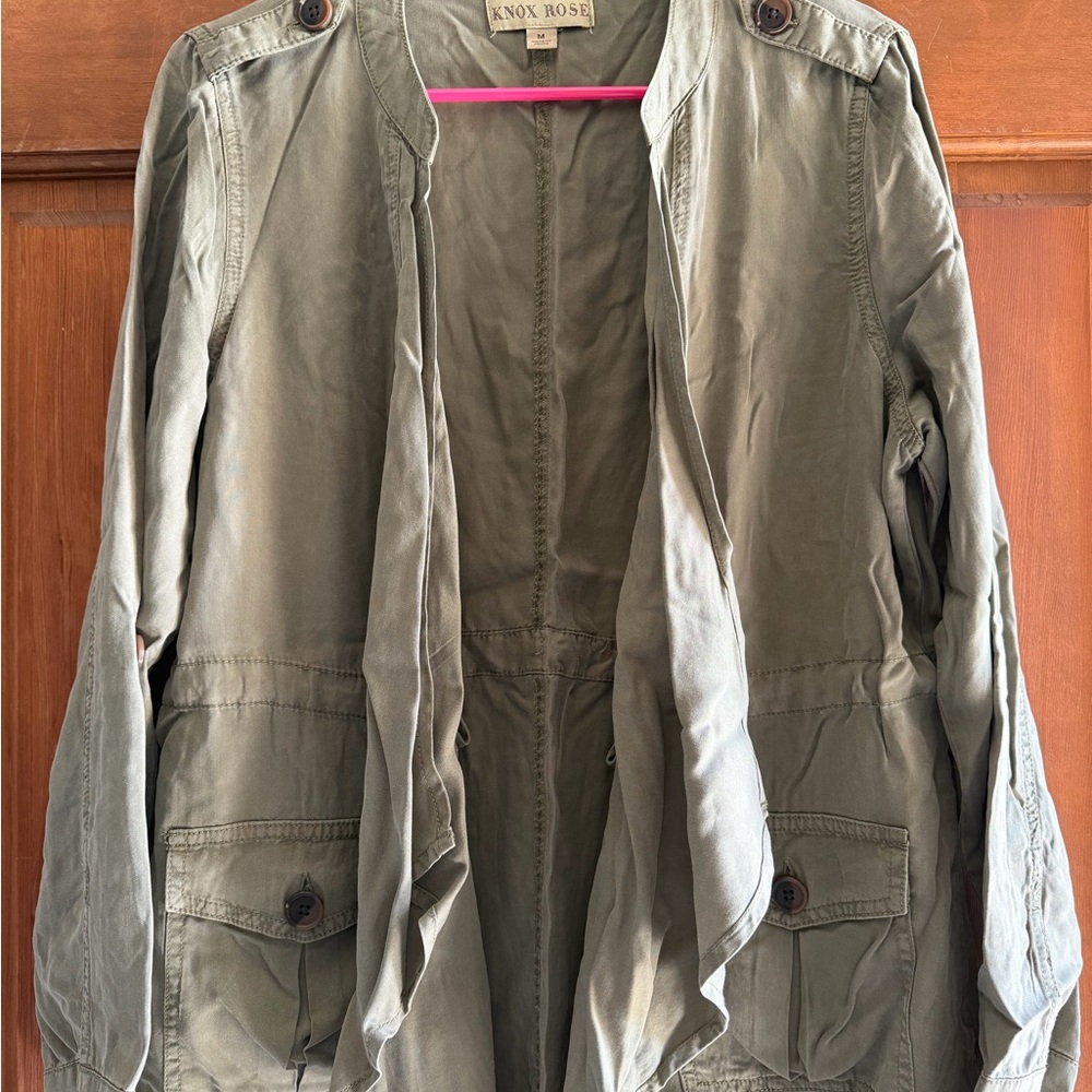 Knox Rose Army Green Draped Utility Jacket